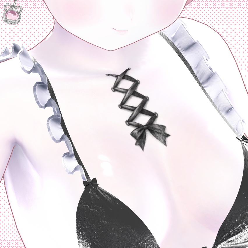 ハロウィン改変にも💗 🎀Kawaii Ribbon Tattoo🎀 タトゥーテクスチャ