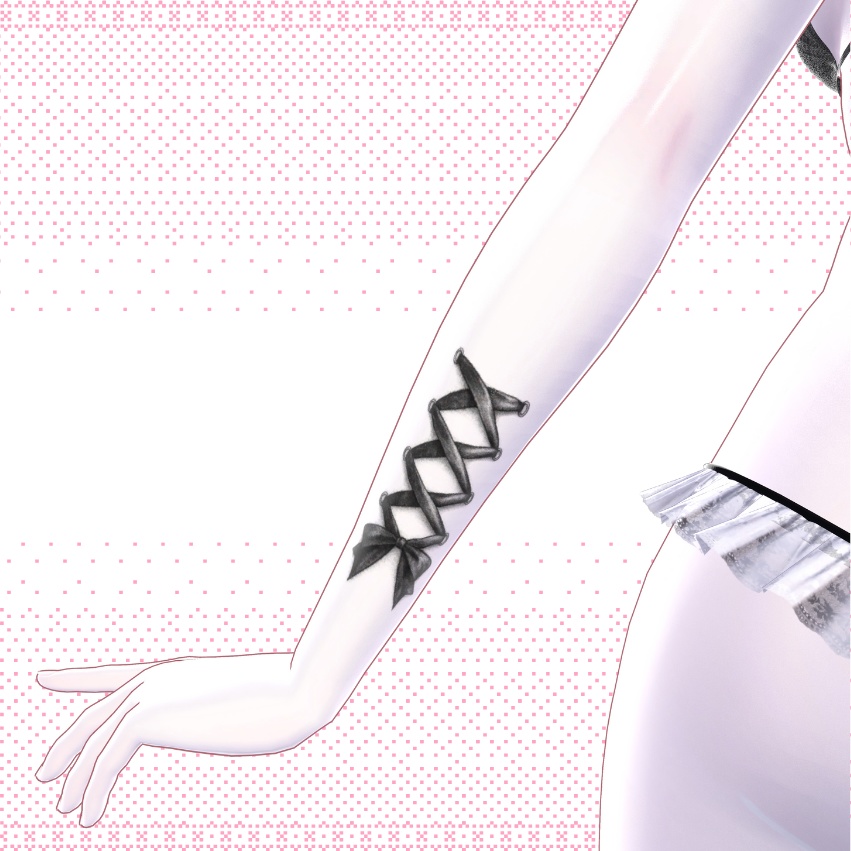 ハロウィン改変にも💗 🎀Kawaii Ribbon Tattoo🎀 タトゥーテクスチャ