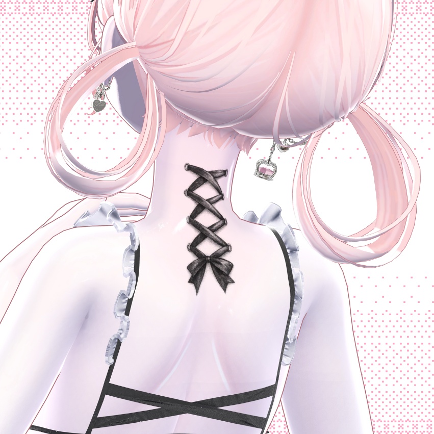 ハロウィン改変にも💗 🎀Kawaii Ribbon Tattoo🎀 タトゥーテクスチャ