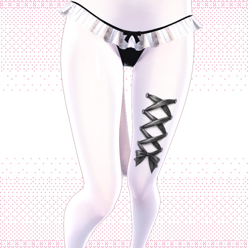 ハロウィン改変にも💗 🎀Kawaii Ribbon Tattoo🎀 タトゥーテクスチャ