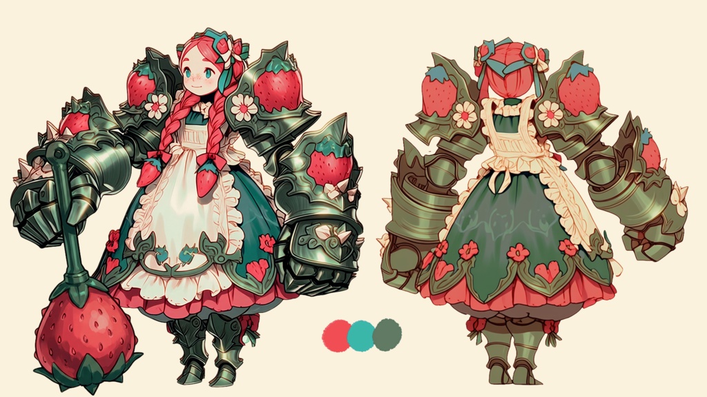 苺x戦士 (Strawberry Warrior) - 3Dプリント用STLデータパック