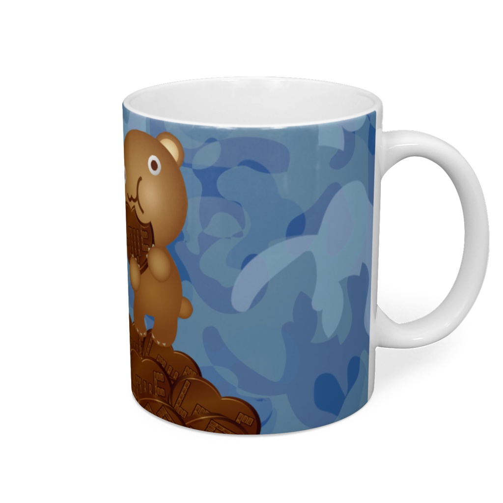 クマチョコ　青　マグカップ