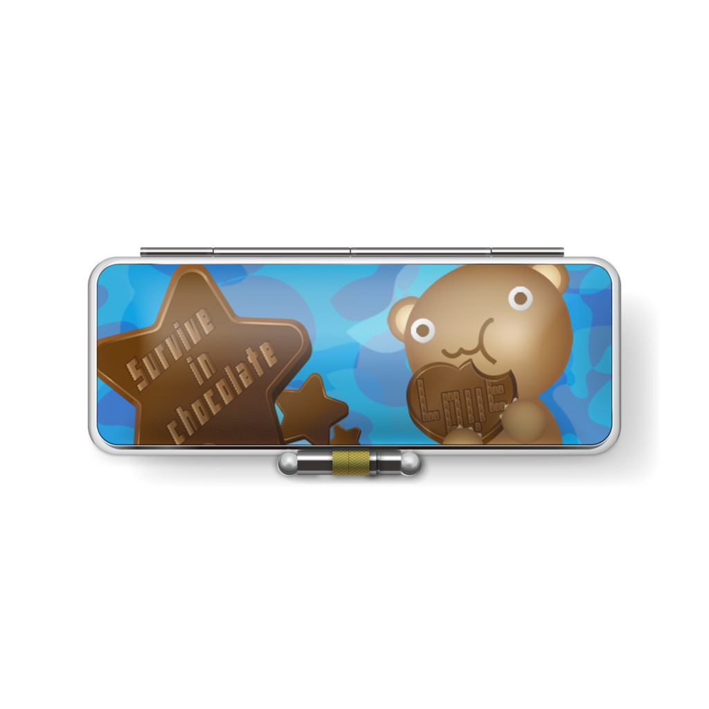 クマチョコ　青　印鑑ケース