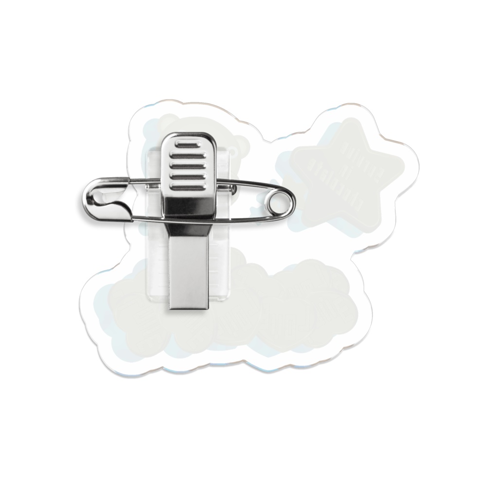 クマチョコ 青 アクリルバッジ