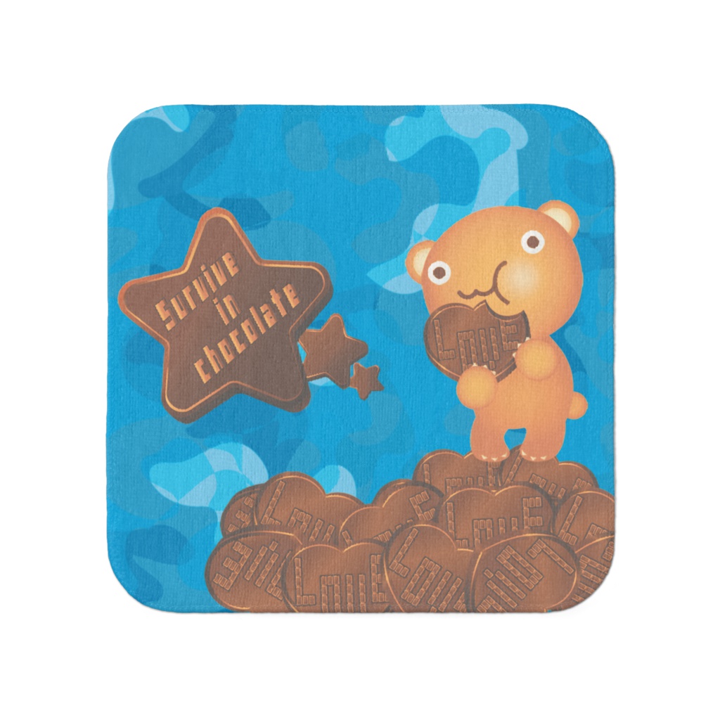 クマチョコ 青 タオル