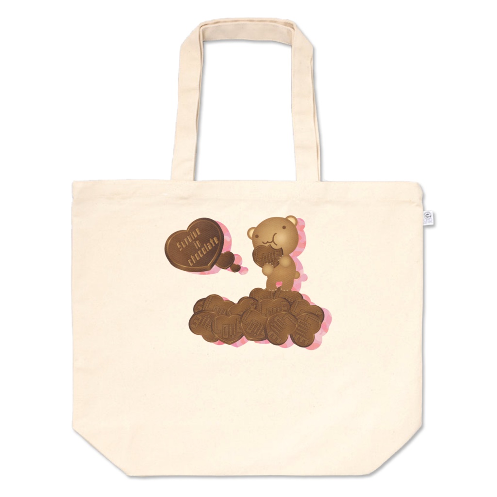 クマチョコ　桃　トートバッグ