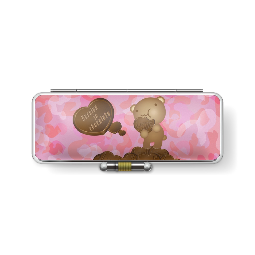 クマチョコ 桃 印鑑ケース