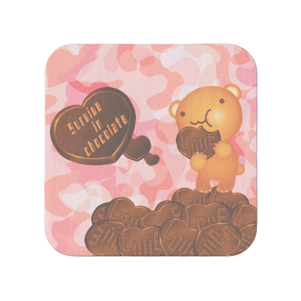 クマチョコ 桃 タオル