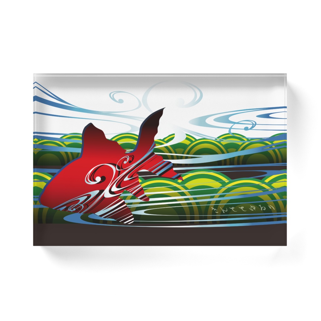 きんととゆるり 緋色2 アクリルブロック