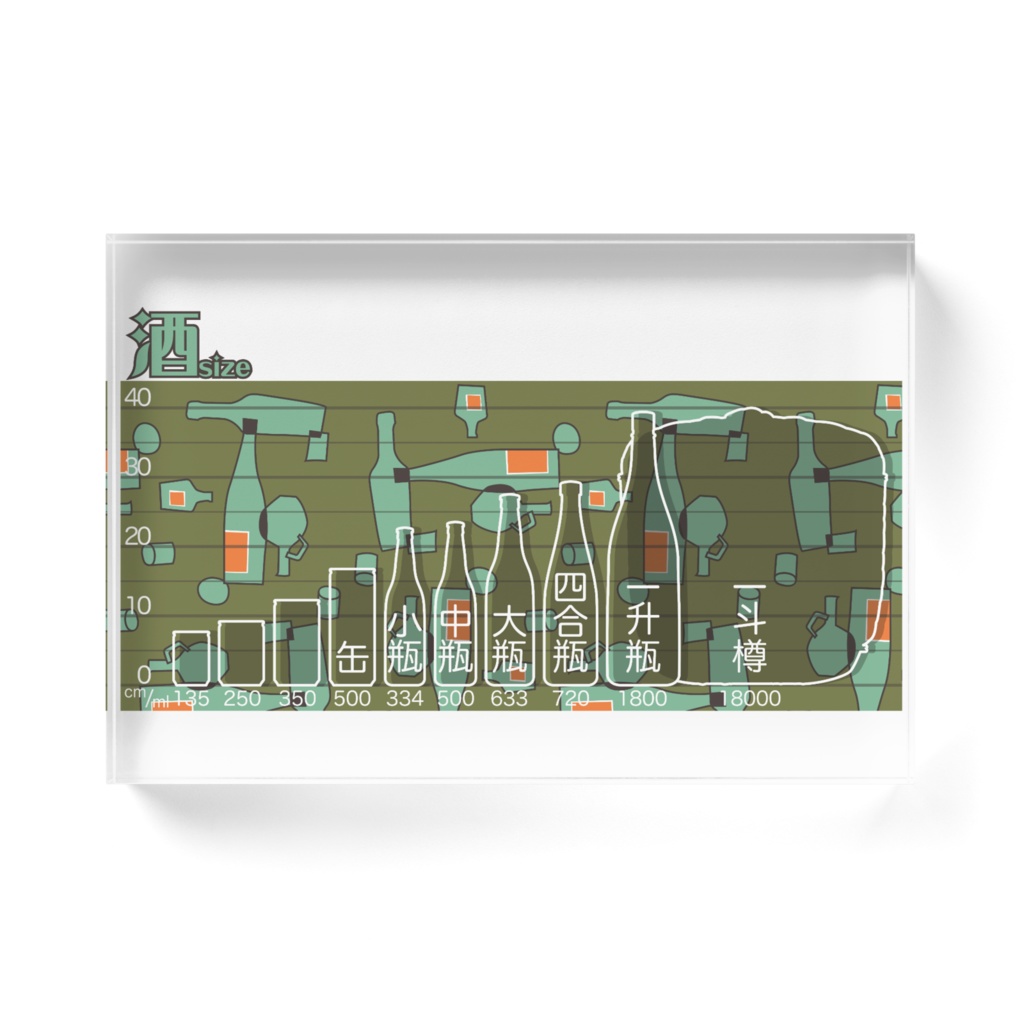 酒size アクリルブロック