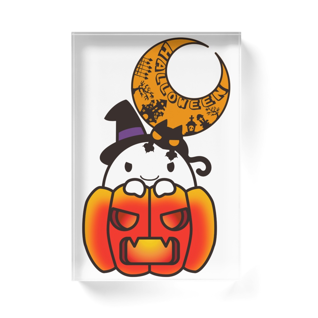 カボチャ畑のふわりん Pumpkin アクリルブロック