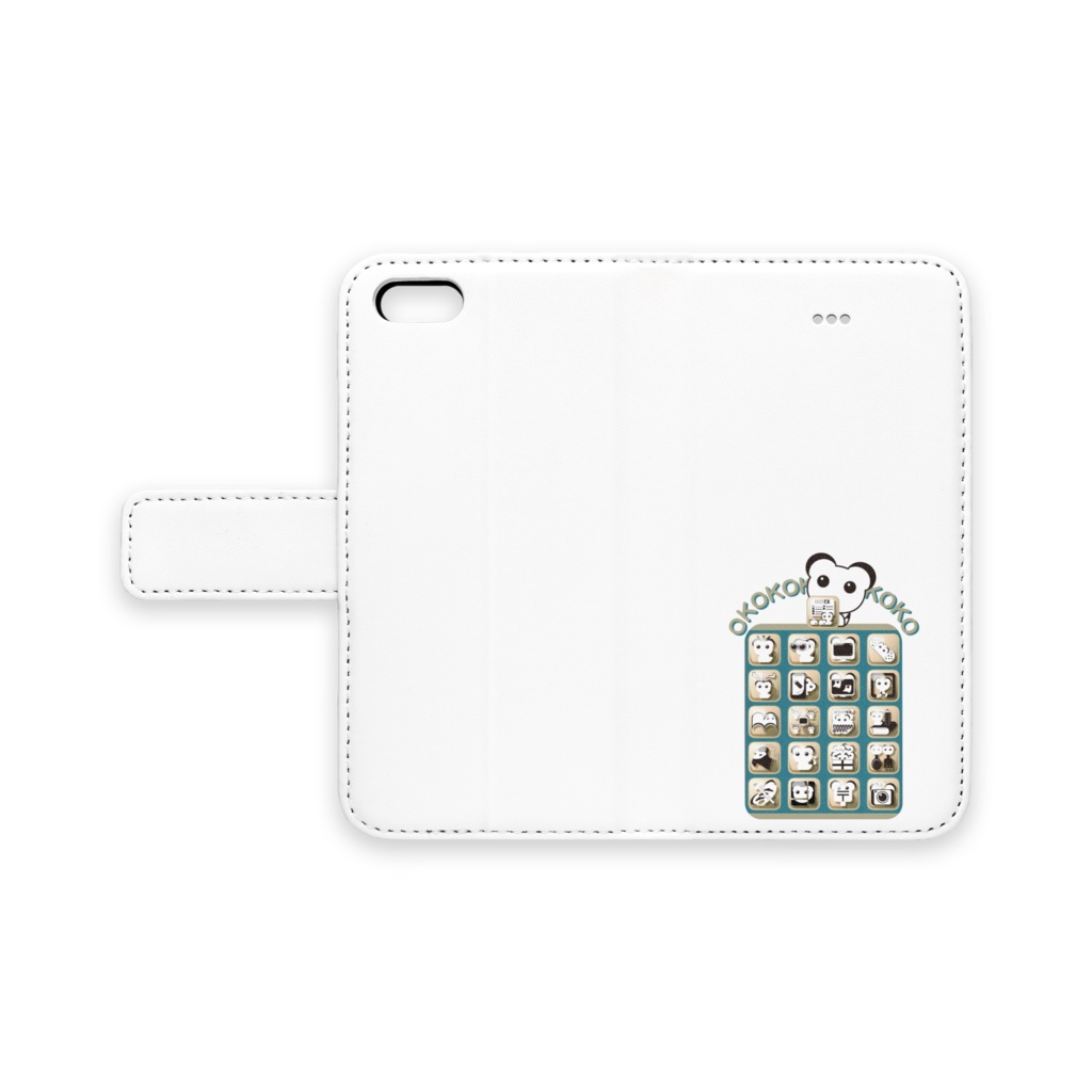 オココアイコン 手帳型iPhoneケース(ベルトあり)