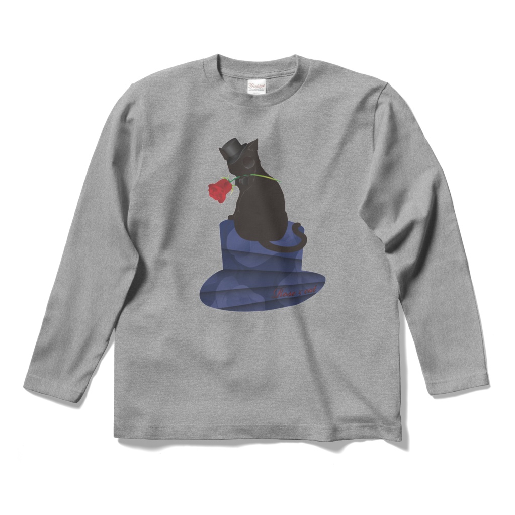 薔薇と猫 GENTLEMEN ロングスリーブTシャツ