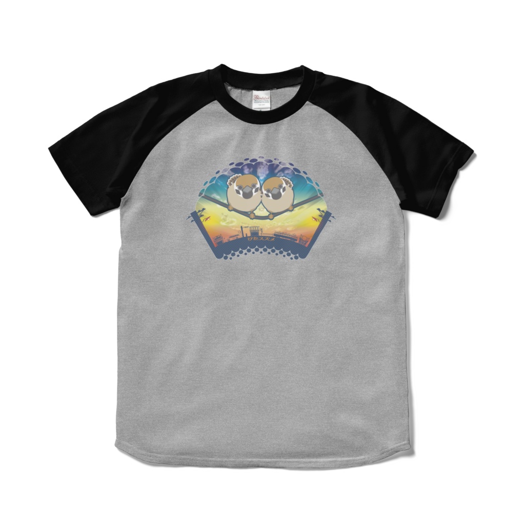 ぴたスズメ　ラグランTシャツ