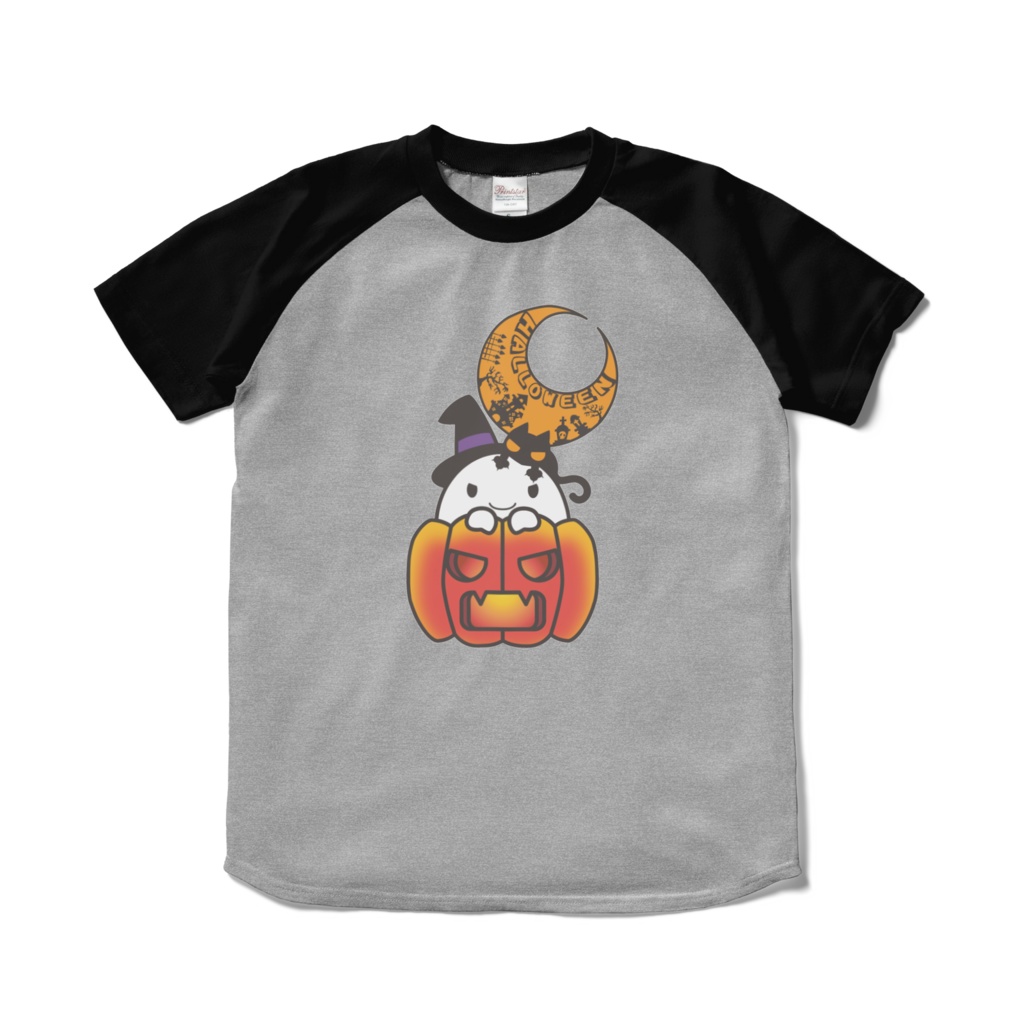 カボチャ畑のふわりん　Pumpkin　ラグランTシャツ