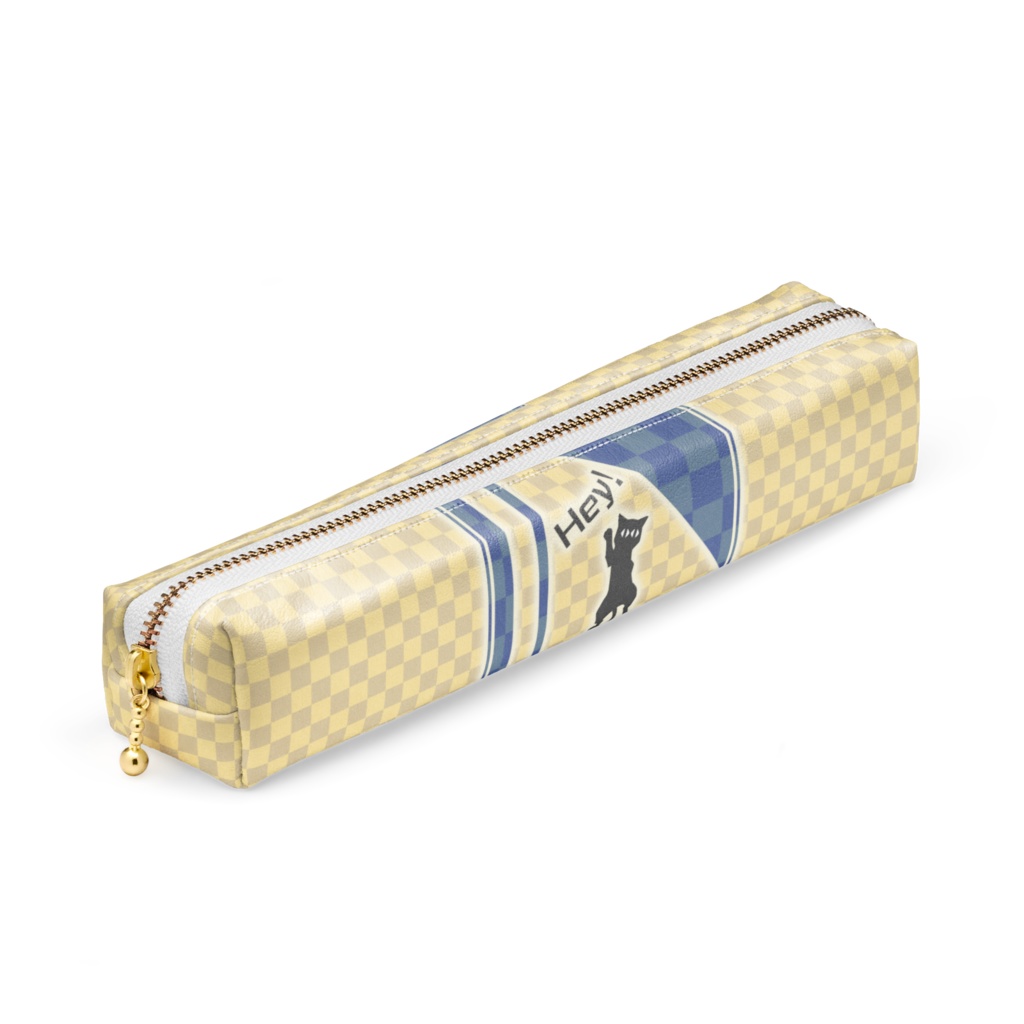 夜猫 ペンケース 市松