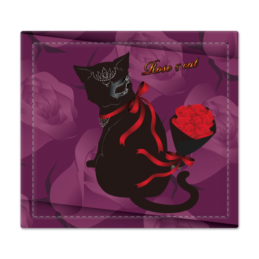 薔薇と猫　LADIES 　捺印マット
