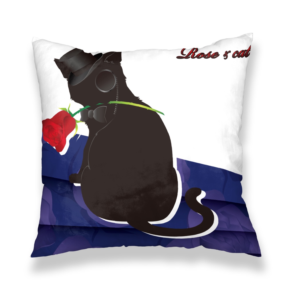 薔薇と猫 GENTLEMEN クッションカバー