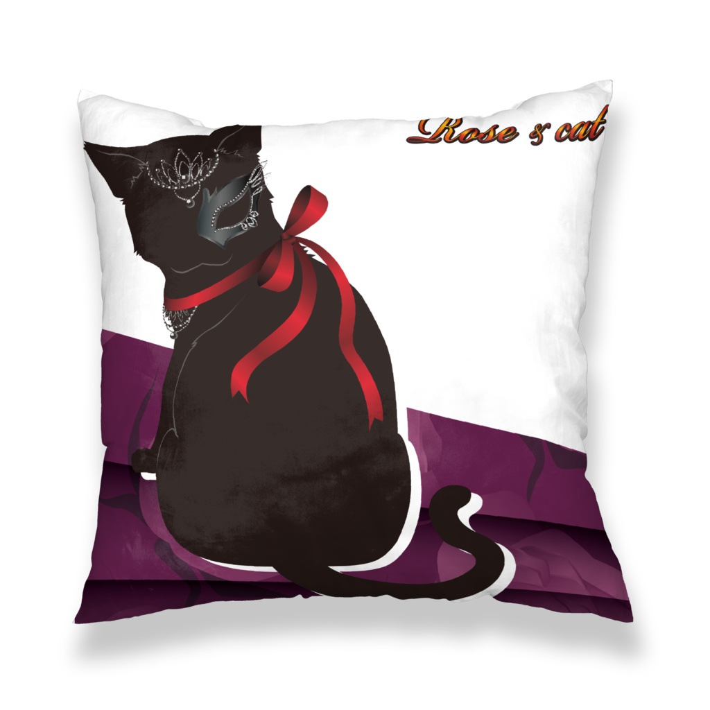 薔薇と猫 LADIES  クッションカバー