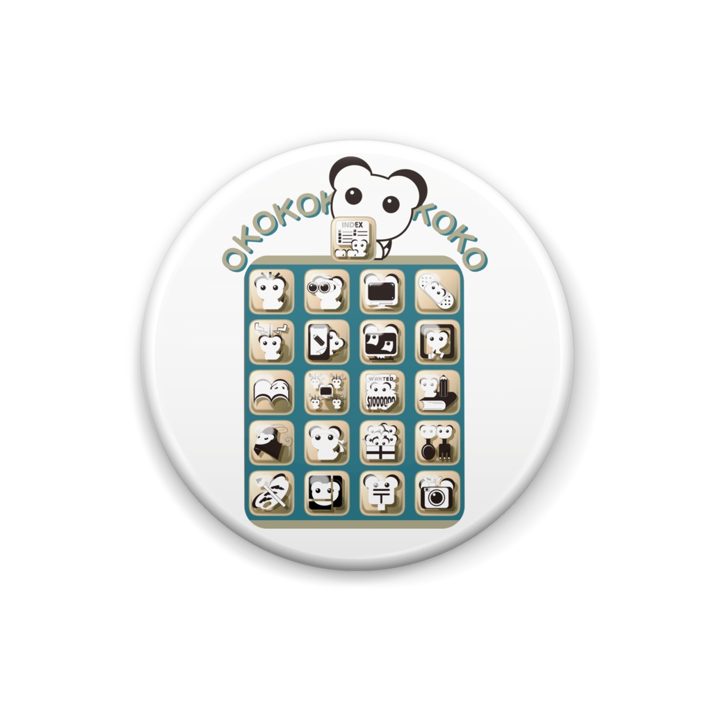 オココアイコン　缶バッジ