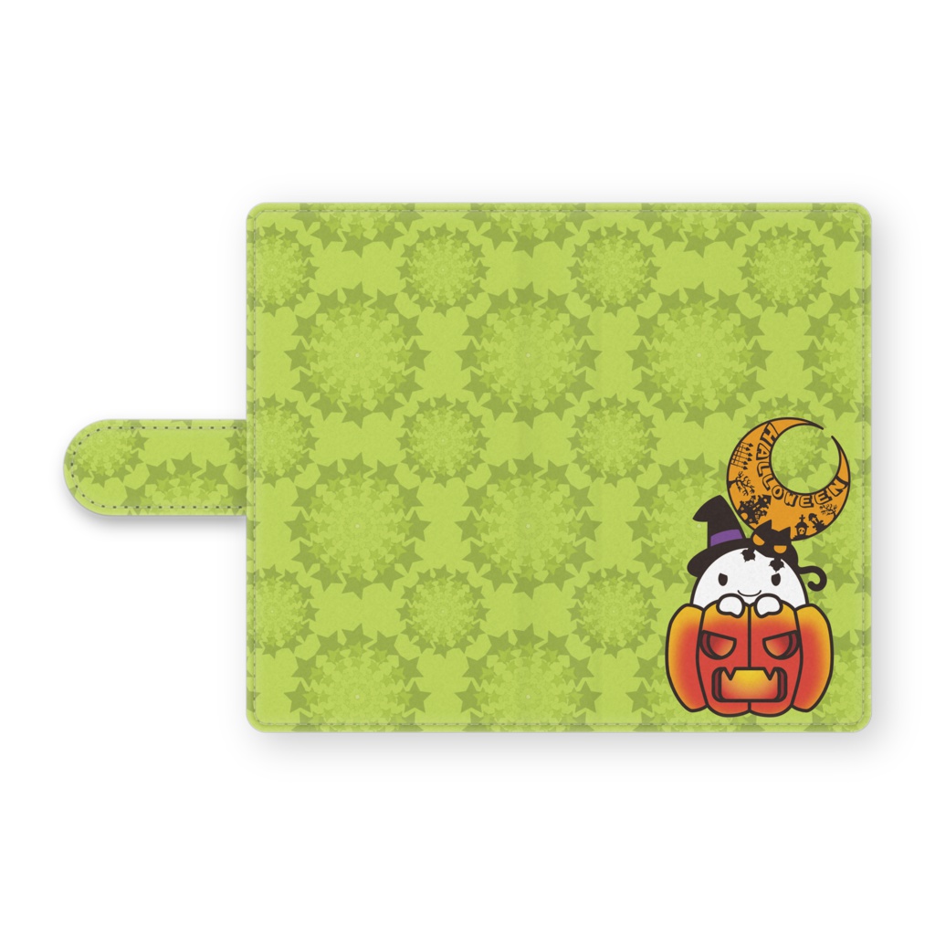 カボチャ畑のふわりん　Pumpkin　手帳型Androidケース