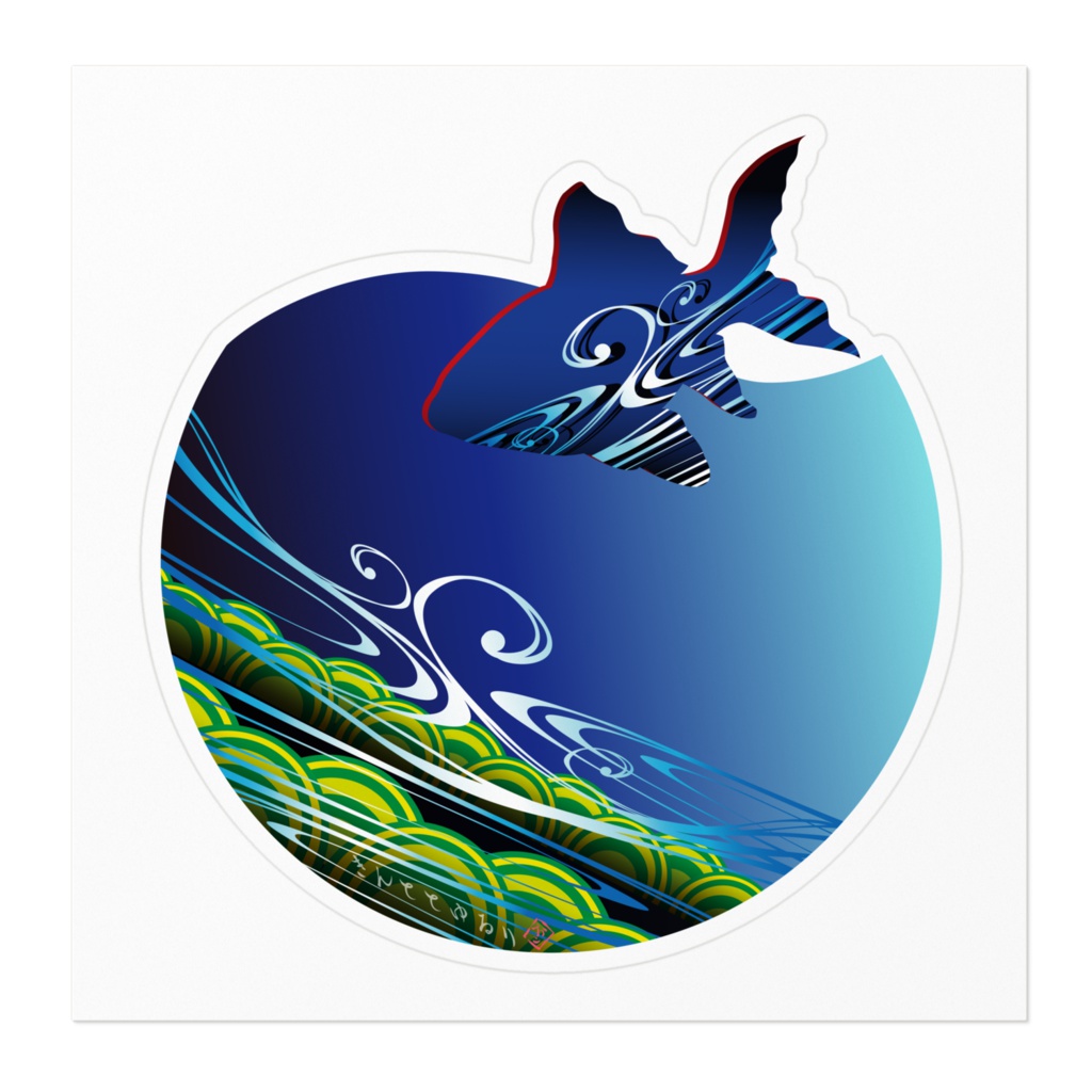 きんととゆるり 紺色 ステッカー