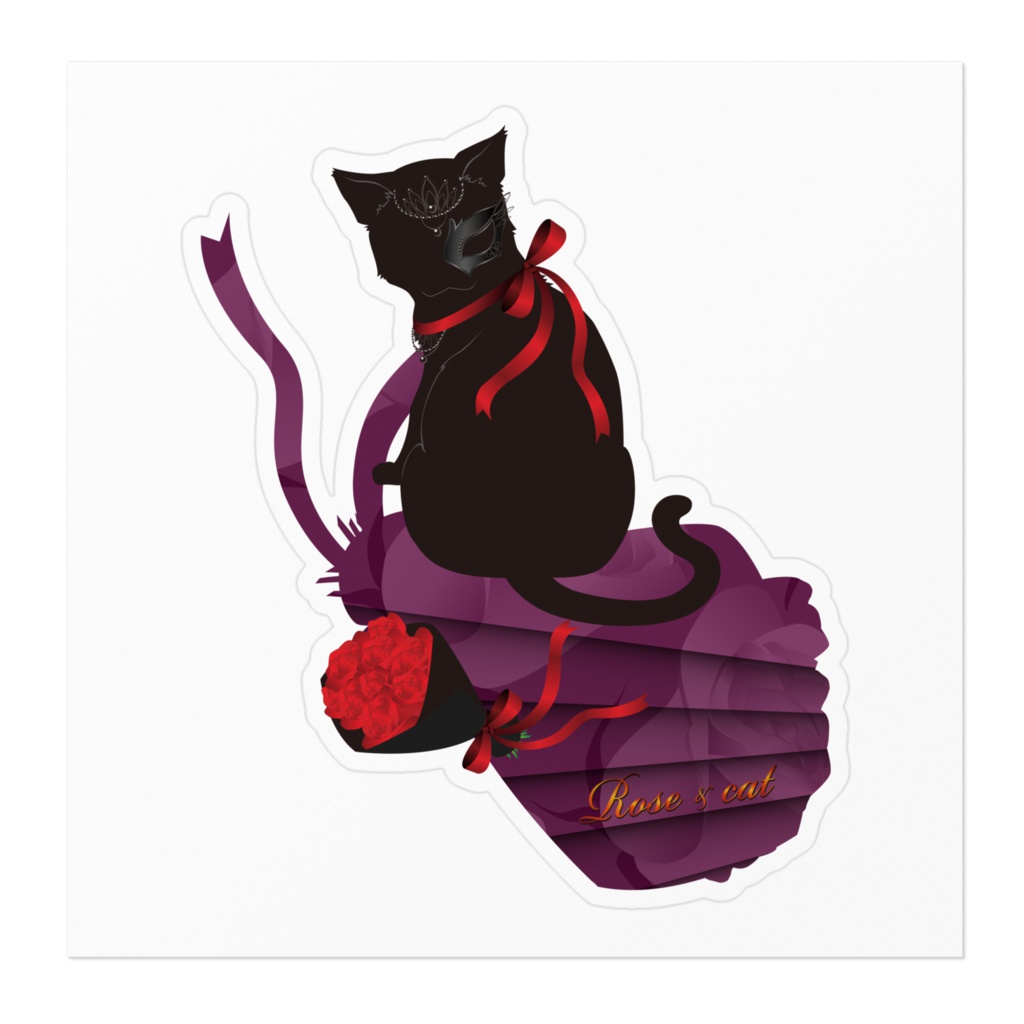 薔薇と猫 LADIES ステッカー
