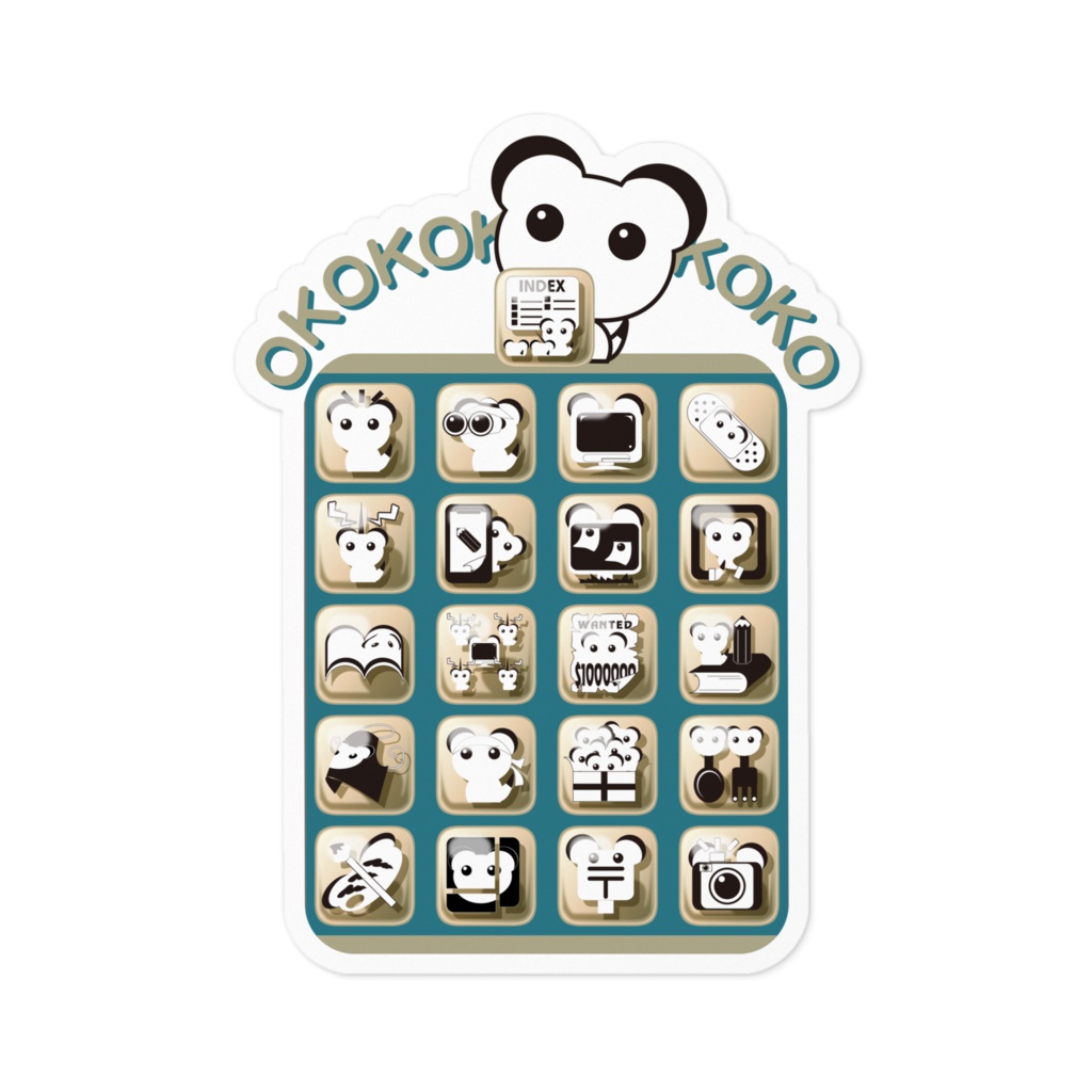  オココアイコン　ステッカー