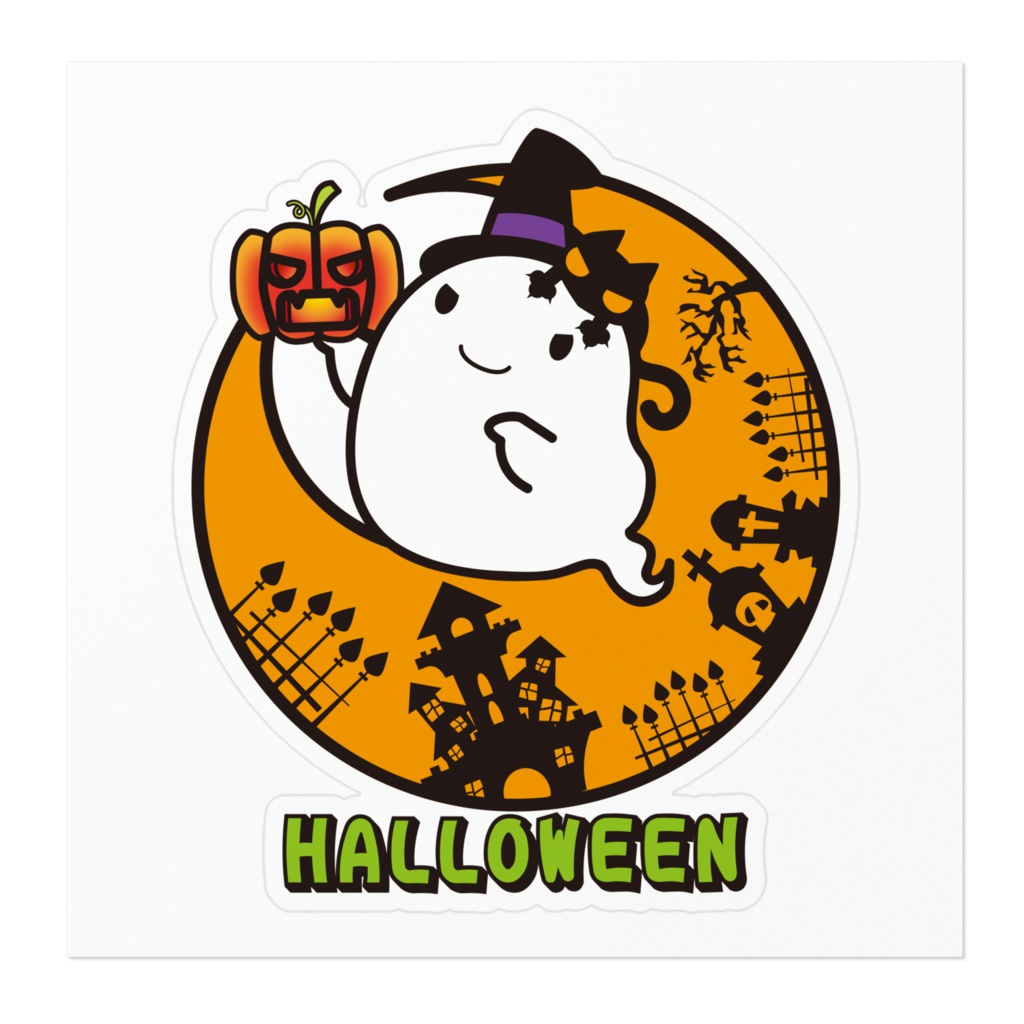 カボチャ畑のふわりん Moon ステッカー
