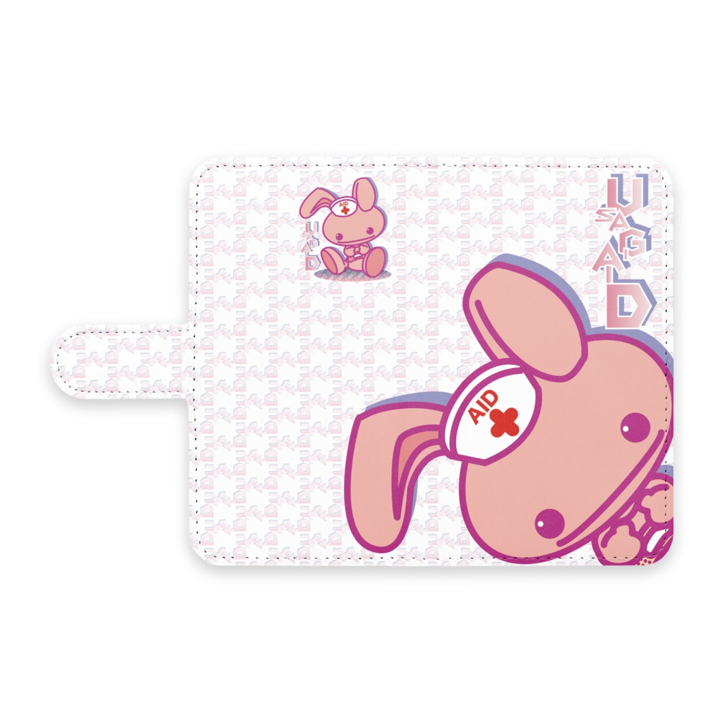 ウサギエイド 白 手帳型Androidケース
