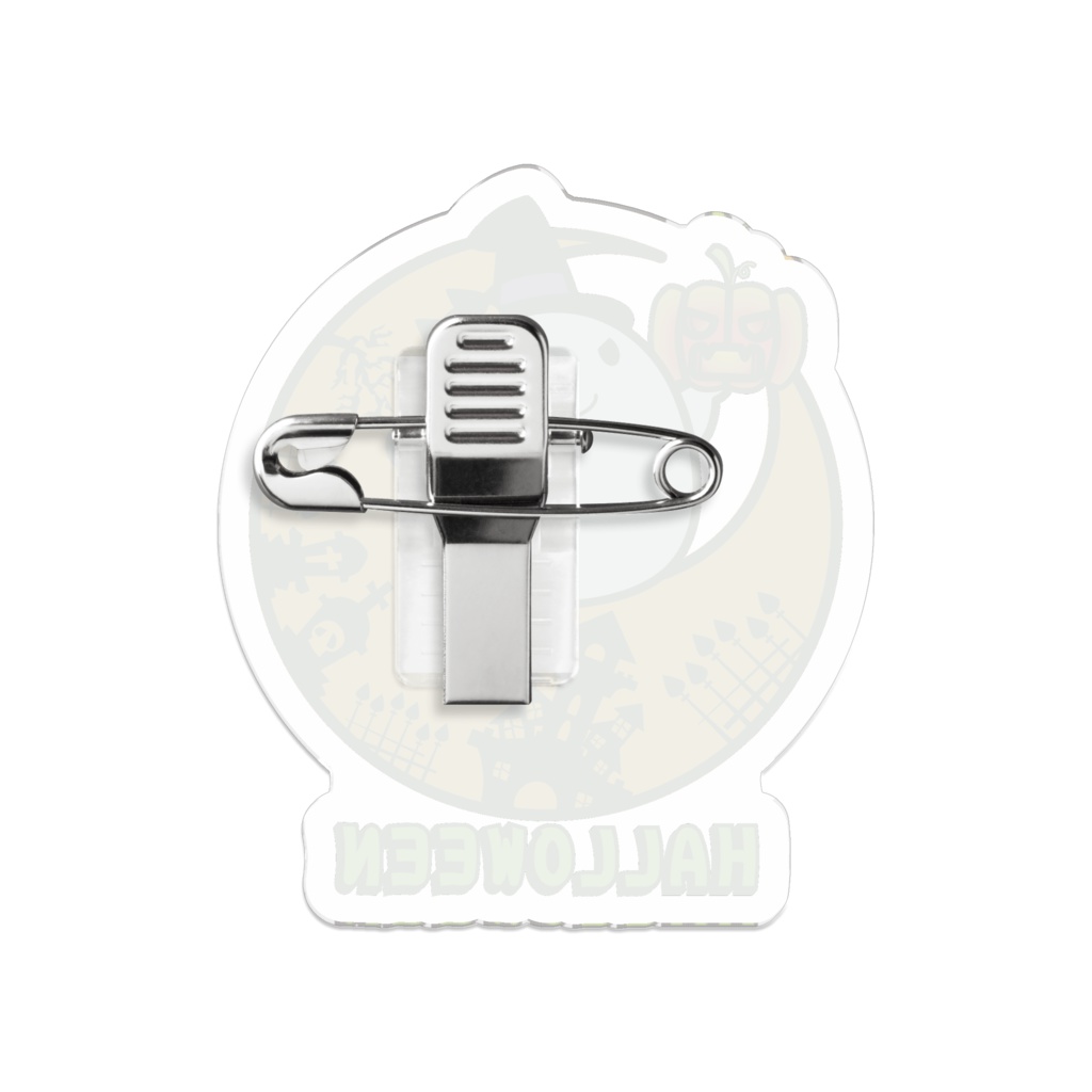 カボチャ畑のふわりん Moon アクリルバッジ