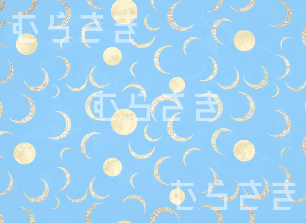 満月と三日月のデザインペーパー/ラッピングペーパー素材3種