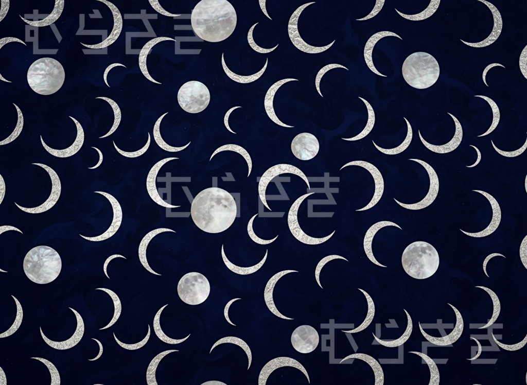 満月と三日月のデザインペーパー/ラッピングペーパー素材3種