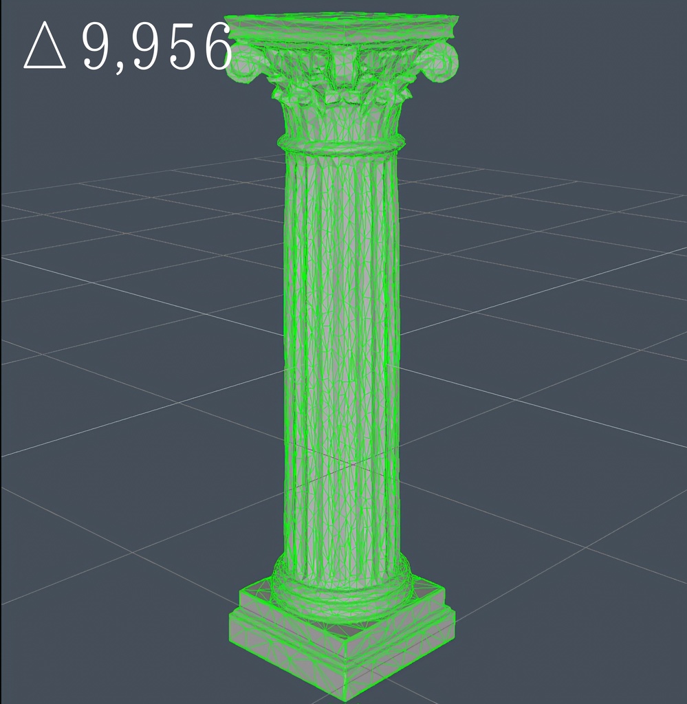 【3D素材】古代ギリシャ風の円柱 - 大理石&ゴールド(Unityパッケージ)