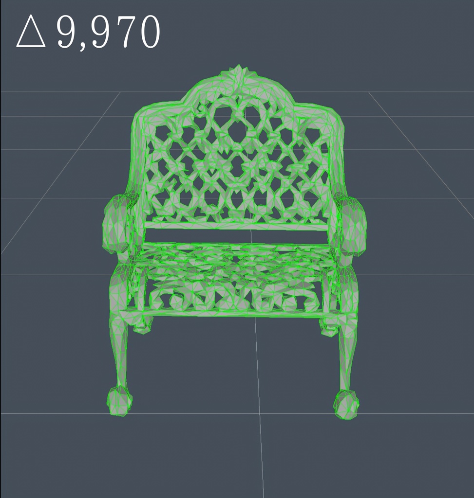 【️新春セール】アンティーク風 アイアンガーデンセット(チェア&テーブル)Unityパッケージ