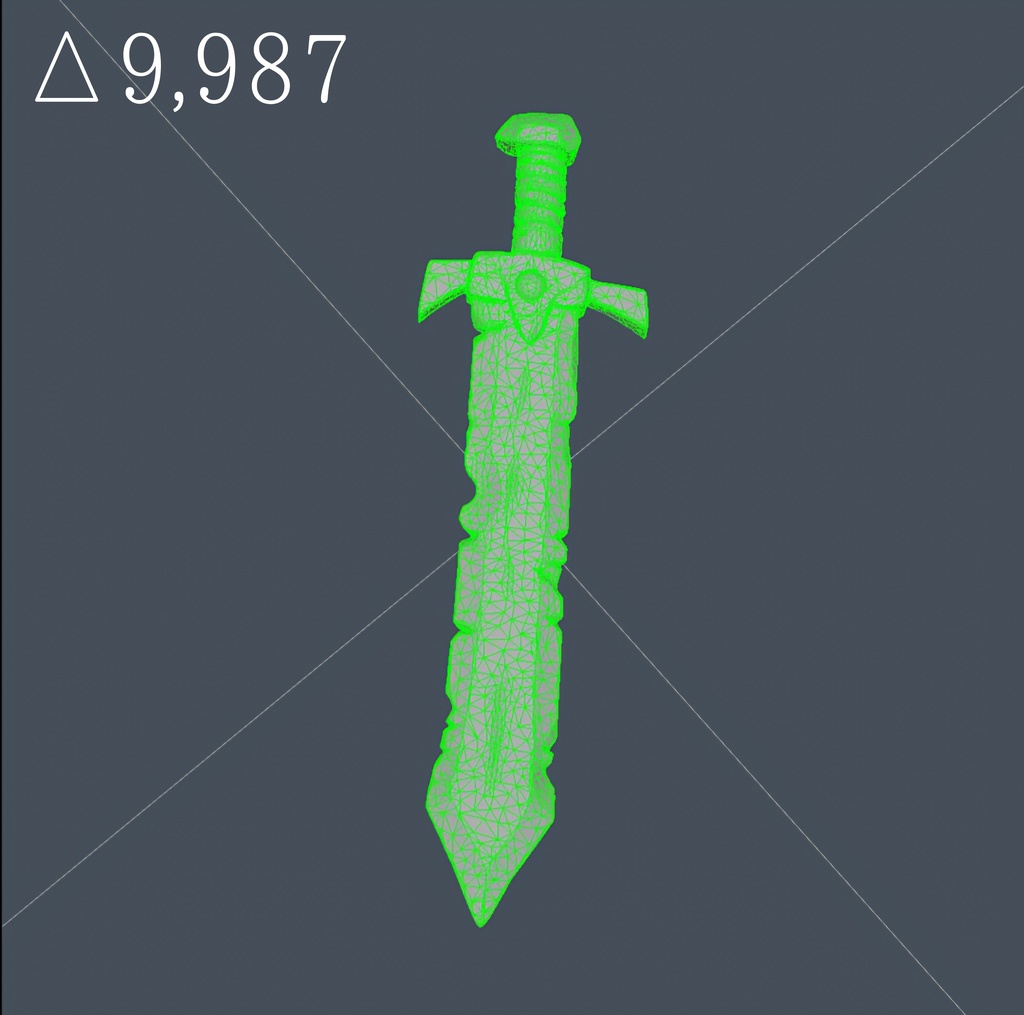 【ローポリ】錆びついたぼろぼろの剣 - Rusty Worn Sword(Unityパッケージ)