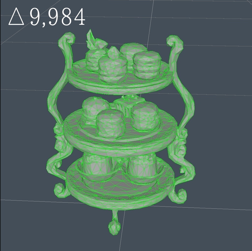 【ローポリ】アフタヌーンティーセット 3Dモデル(Unityパッケージ)