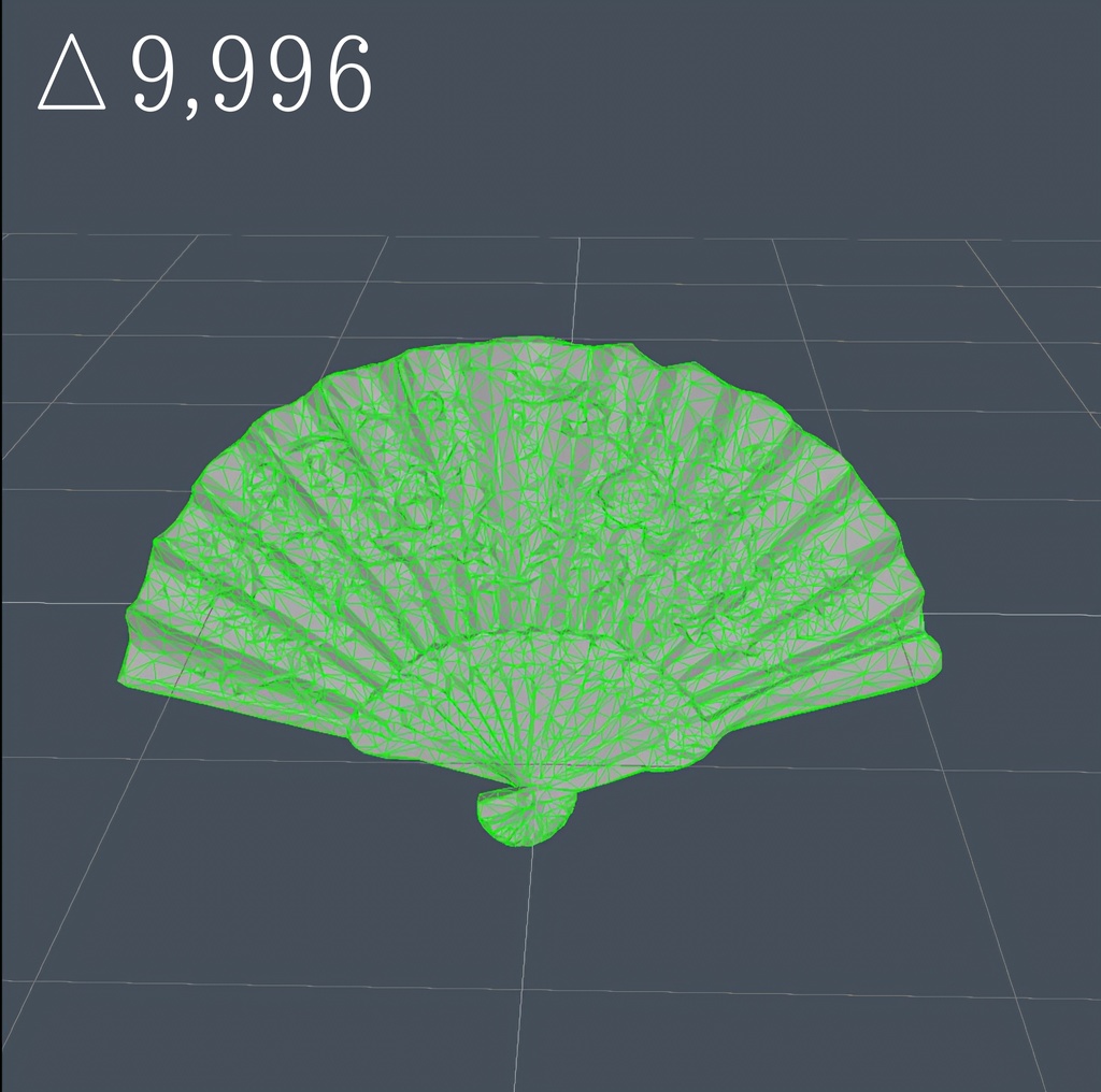 【3Dモデル】深紅の薔薇と漆黒の扇子 - Crimson Rose Folding Fan