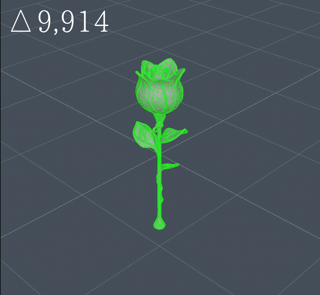 【3Dモデル】クリスタル・チューリップの魔導杖 - Ruby Tulip Wand -