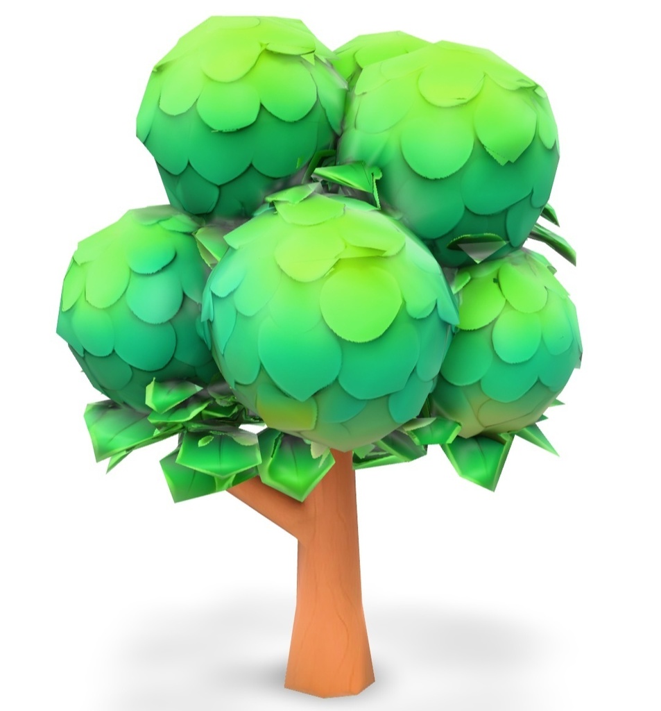 ​【3Dモデル】もこもこした葉っぱの木（FBX形式）