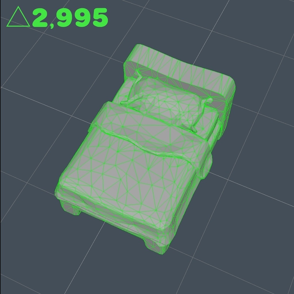 【3Dモデル】カントリー風のベッド(FBX形式)