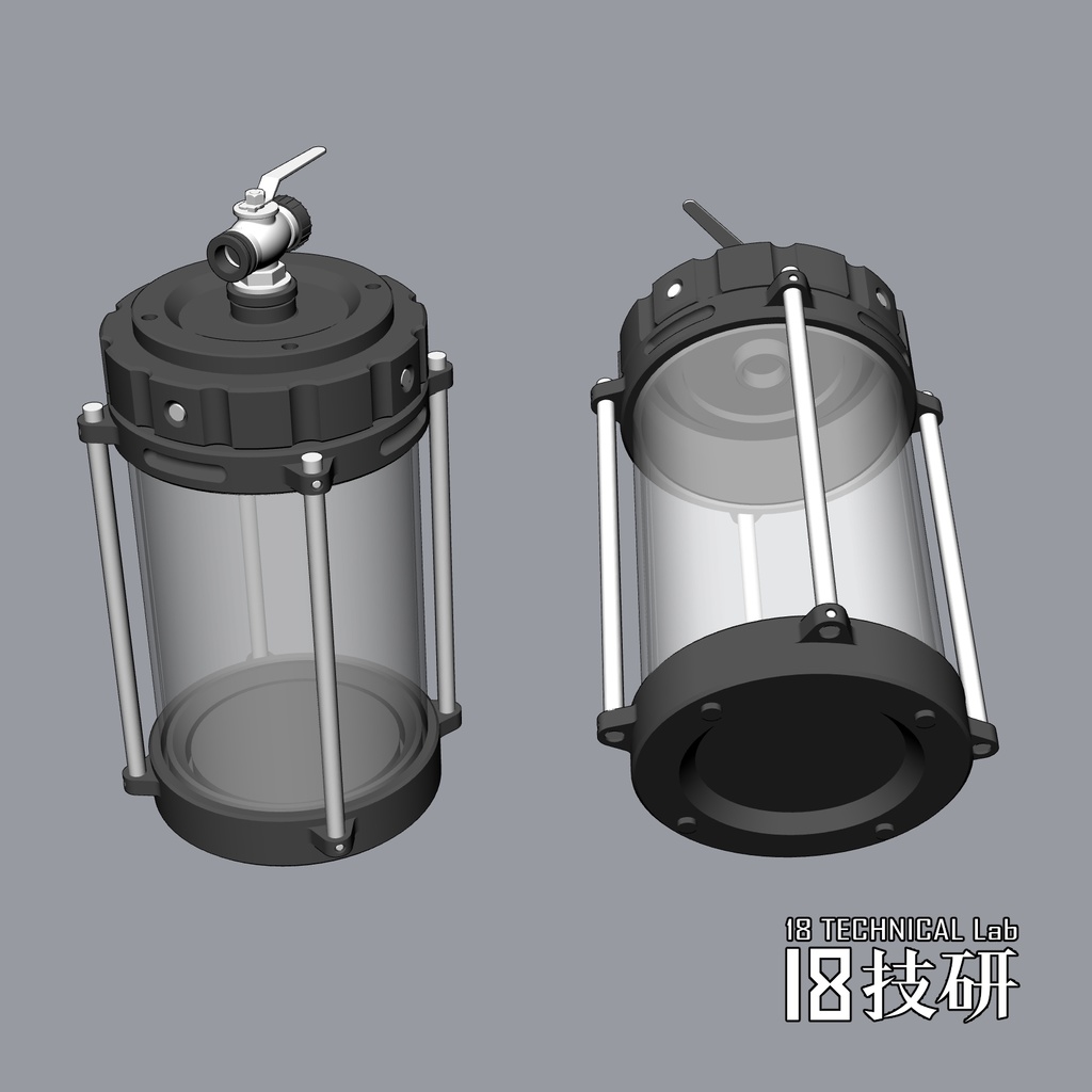 【クリスタ用3D小物】円筒形マルチタンク