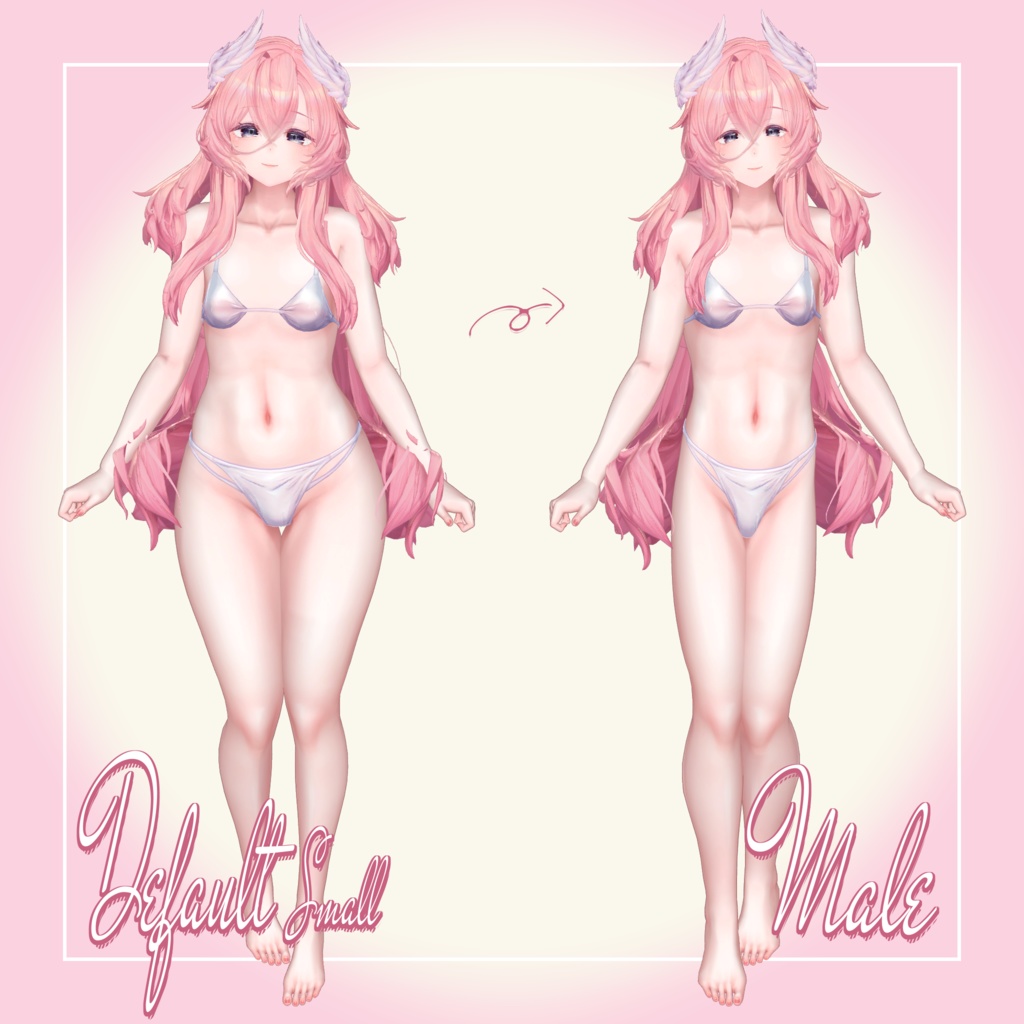 リルモワ 追加シェイプキー To Male(専用もちふぃった~付属)