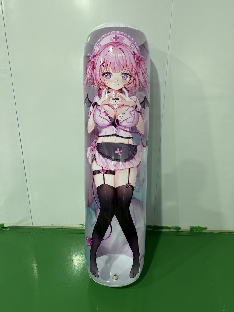 【受注生産】ナース服を着た小悪魔_157cm*ø40cm_PVC円柱