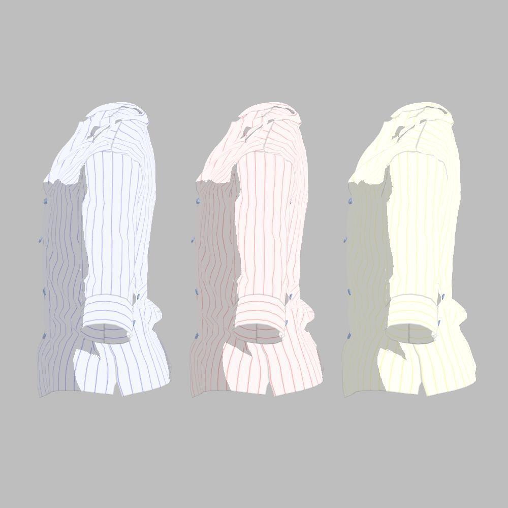 【VRC向け男性服】シンプル開襟シャツ8分袖