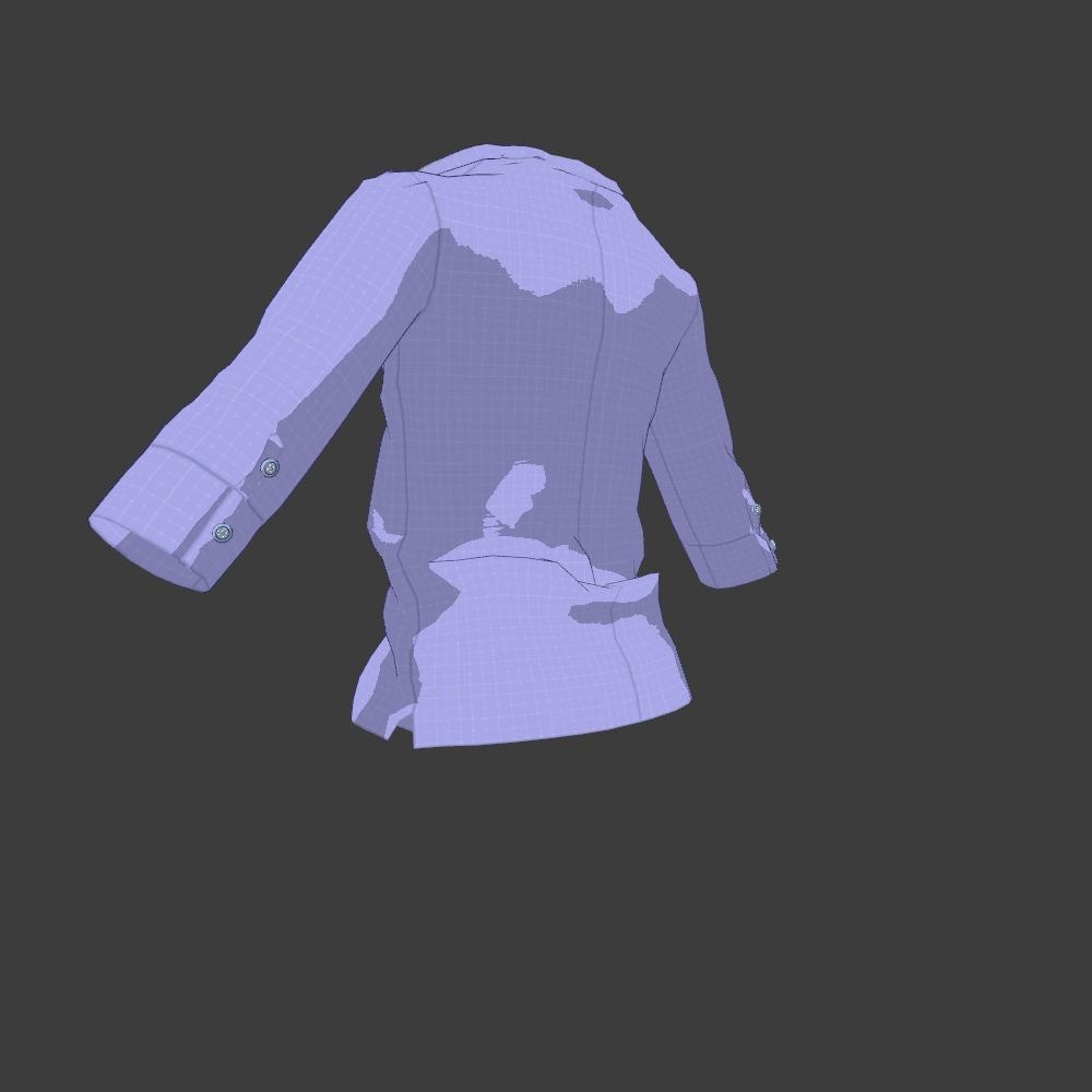 【VRC向け男性服】シンプル開襟シャツ8分袖