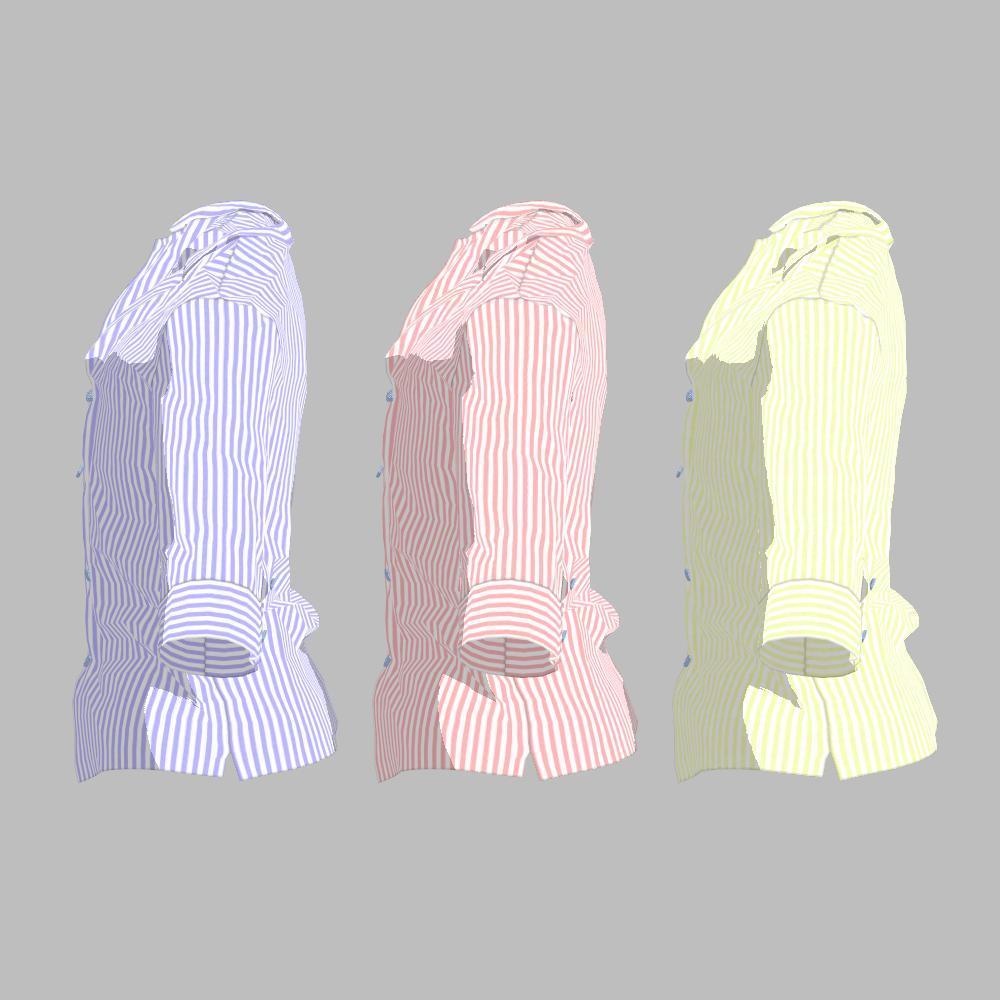 【VRC向け男性服】シンプル開襟シャツ8分袖