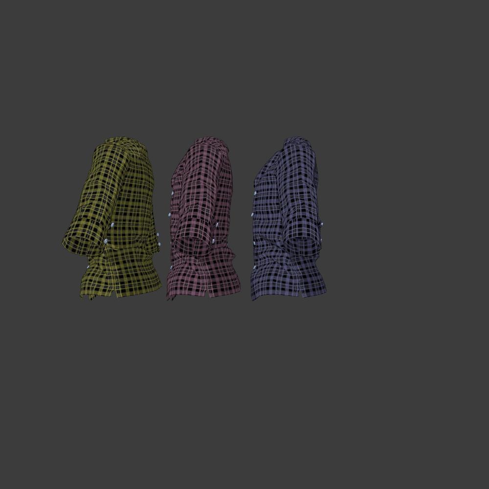 【VRC向け男性服】シンプル開襟シャツ8分袖