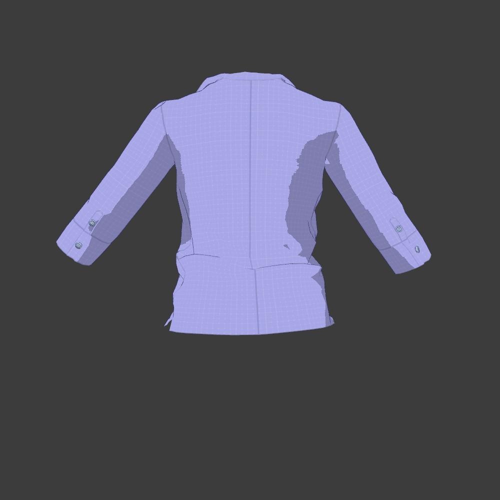 【VRC向け男性服】シンプル開襟シャツ8分袖