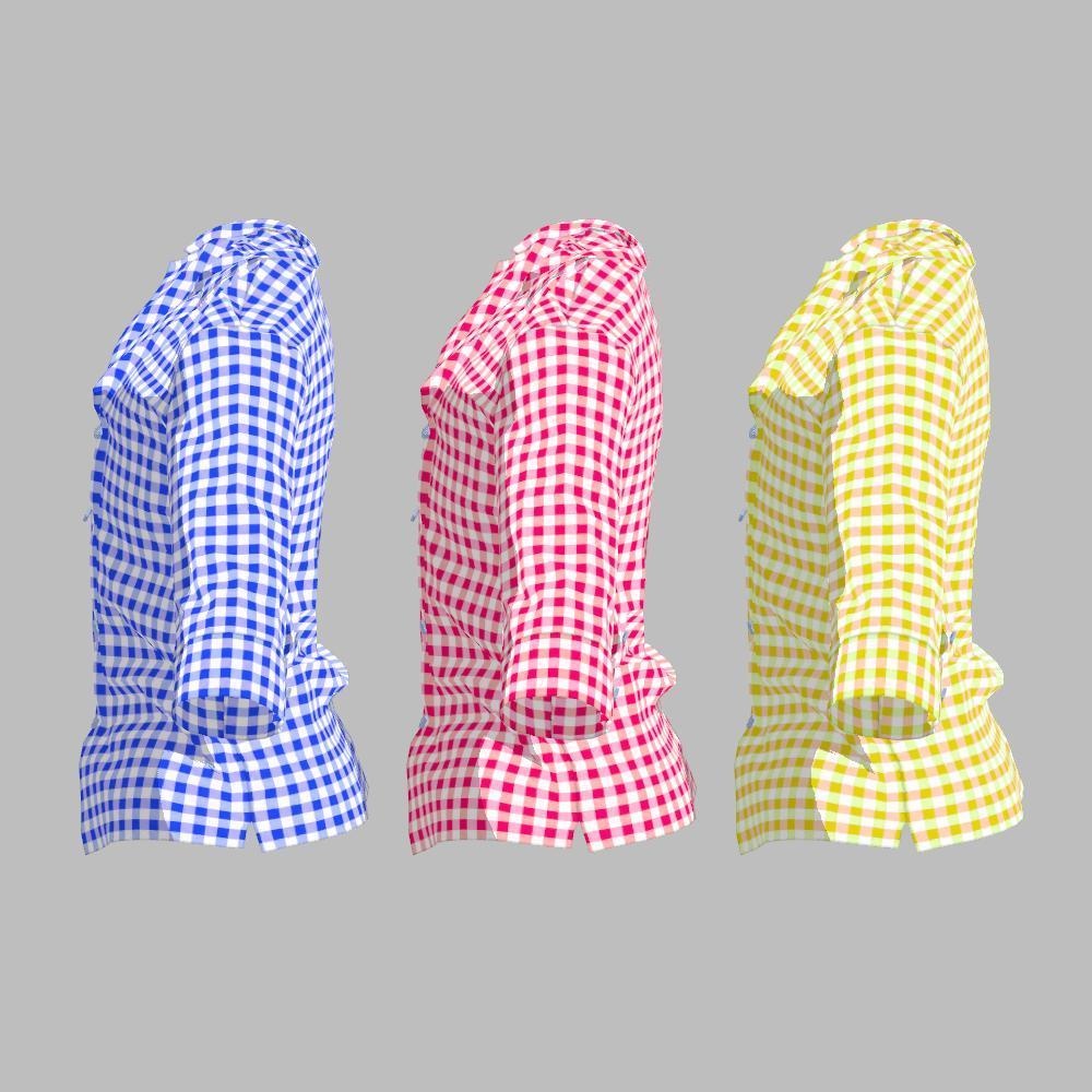 【VRC向け男性服】シンプル開襟シャツ8分袖